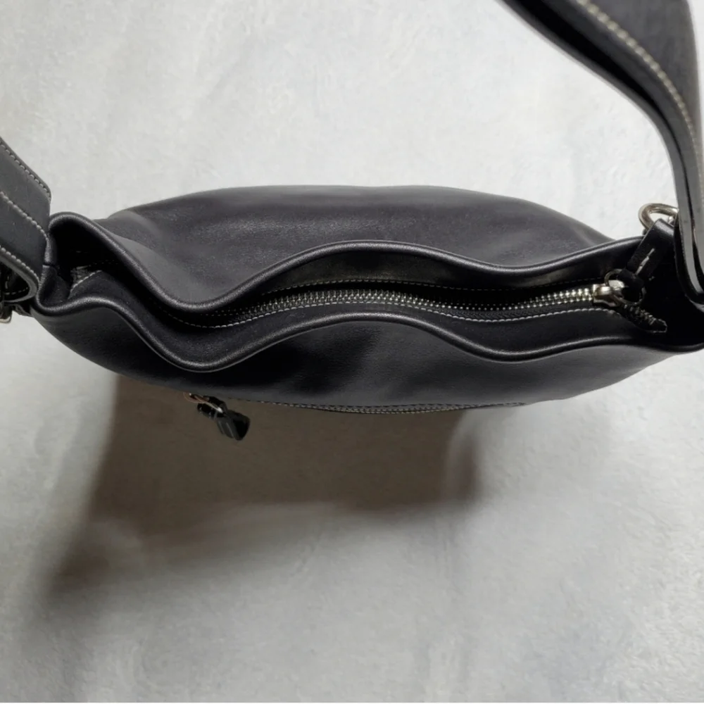 Coach 1415 Soho Slim Y2K Black Leather Hobo Fringe Tasseled Shoulder Bag